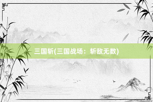 三国斩(三国战场：斩敌无数)